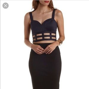 🎉HP🎉 NWT Sexy Caged Cutout Bustier Black EDM EDC